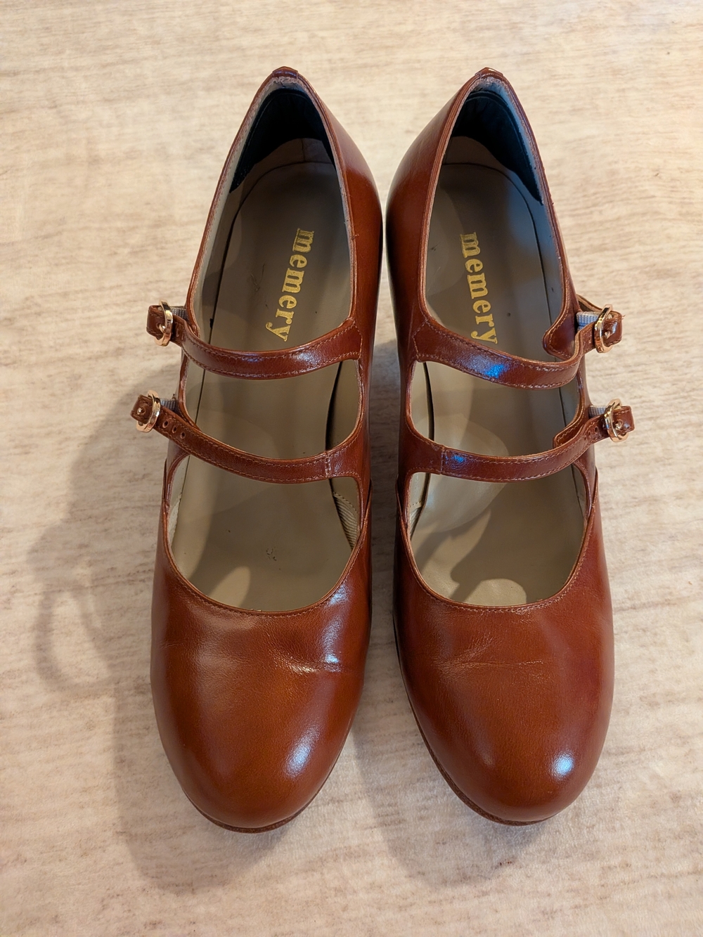 Memery - 1930s pump with double ankle straps - Cognac Brown - Judy